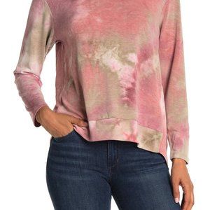 WHITE WILLOW Tie-Dye Long Sleeve Hi-Lo Pullover
